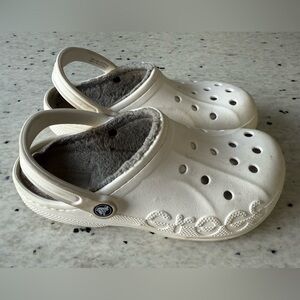 CROCS White Faux Fur Lined Footwear